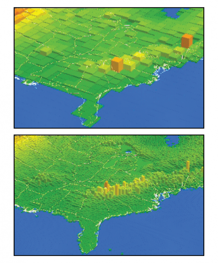 Figure A1.2: Example of Increasing Spatial Resolution of Climate Models
